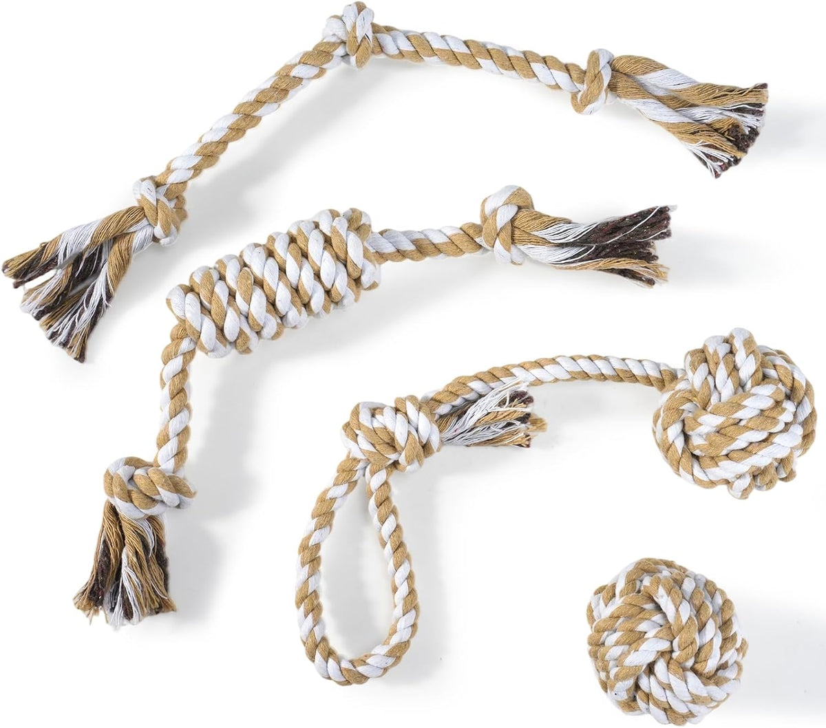 wodoca Dog Rope Toys 4 Pack - Natural White