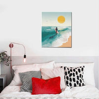 Beach Starfish Wall Decor Ocean Starfish Wall Art Sunset Scenery Coastal Theme Pictures Canvas Nature Seascape Painting Print Framed Artwork Decorations for Home Bathroom Living Room Bedroom Office 24"x20"