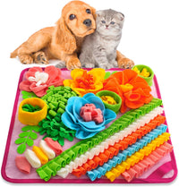 Snuffle Mat for Dogs, Sniff Mat Slow Feeding Mat for Small Pets Cats, Rabbits - Help Stress Relief - Pink
