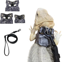 3 Pack Bearded Dragon Harness and Leash Set - Blue Leopard