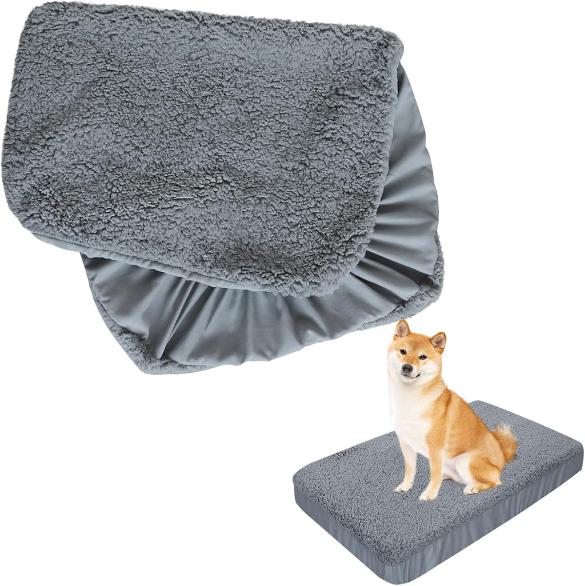 Waterproof Dog Bed Covers Replacement Washable 41 x 29 inch – Essentials for Dogs - Grey / 22 x 35 x 5inch