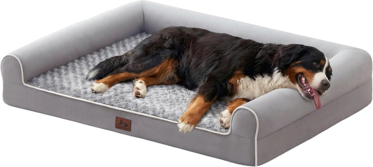 Orthopedic Large Dog Bed，Washable Dog Couch for XL Senior Dogs – Essentials for Dogs - Light Grey / 36"L x 27"W x 6.5"Th