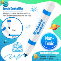 Janlaugh washable markers bulk pack of 24 broad line markers with conical tips - view 10