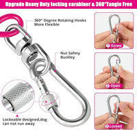Jenico Dog Tie Out Cable - 10/15/20/30/40/50/70/100/150FT Runner Cable with Swivel Hook and Shock Spring, Leash Tether for Yard, Outdoor and Camping, for Small to Medium Pets Up to 500 LBS