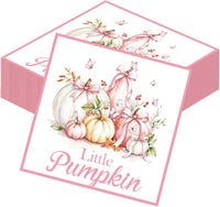 Yoyuspy 50 pink pumpkin baby shower napkins in gingham and polka dot prints - view 10
