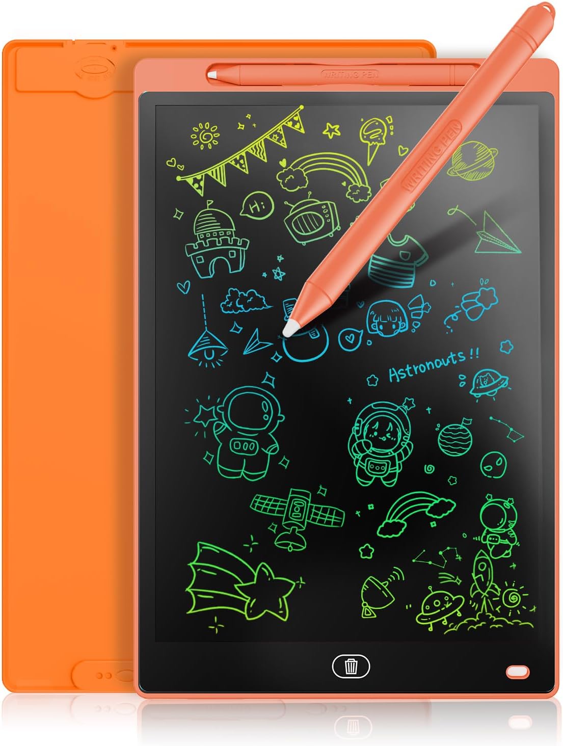 [2 Pack] Genialba LCD Writing Tablet 10-Inch Colorful Doodle Board - Orange / 10 Inch / 1