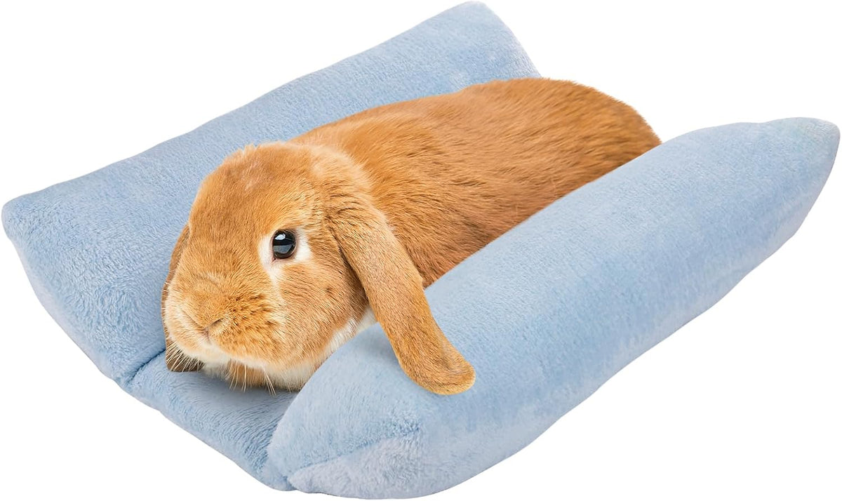 15.7" x 14" Bunny Bed for Rabbit Cage, Thickened & Soft – Daily Care for Small Pets - Light Blue / 15.7 x 14In
