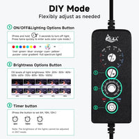 AQQA LED Aquarium Light, 24/7 Mode IP68 Waterproof Extendable Bracket Fish Tank Light, DIY Mode Full Spectrum Aquarium Plant Light, Adjustable Timer/Brightness Memory Function for 12-18 Inch Fish Tank
