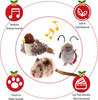 GiGwi Interactive Cat Toys Squeaky - Bird+Mouse+Cricket - image 3