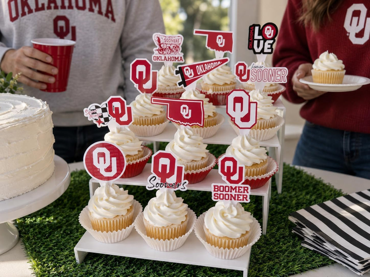 Ohio State Merch Cupcake Toppers & Decorations OSU Party Cake Decor - Oklahoma Sooners - image 2