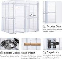 Parrot Cages for Large Birds Outdoor Extra Large Bird Cage with Bird Cage and Perch Suitable for Macaws Canaries Parrots Budgie Lovebirds