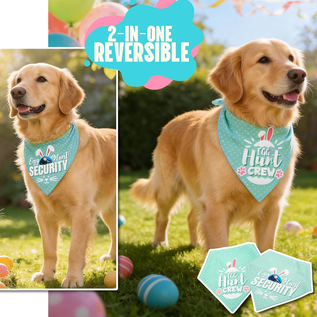 Fall Dog Bandana Artistic Sketch Maple Leaf Golden Orange - Easter Egg Hunt Game / Medium - image 3