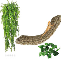 Bearded Dragon Hammock,Lizard Lounger Reptile Tank Hanging Plants Climbing Jungle Vines Flexible - Type：M-Rectangular hammock