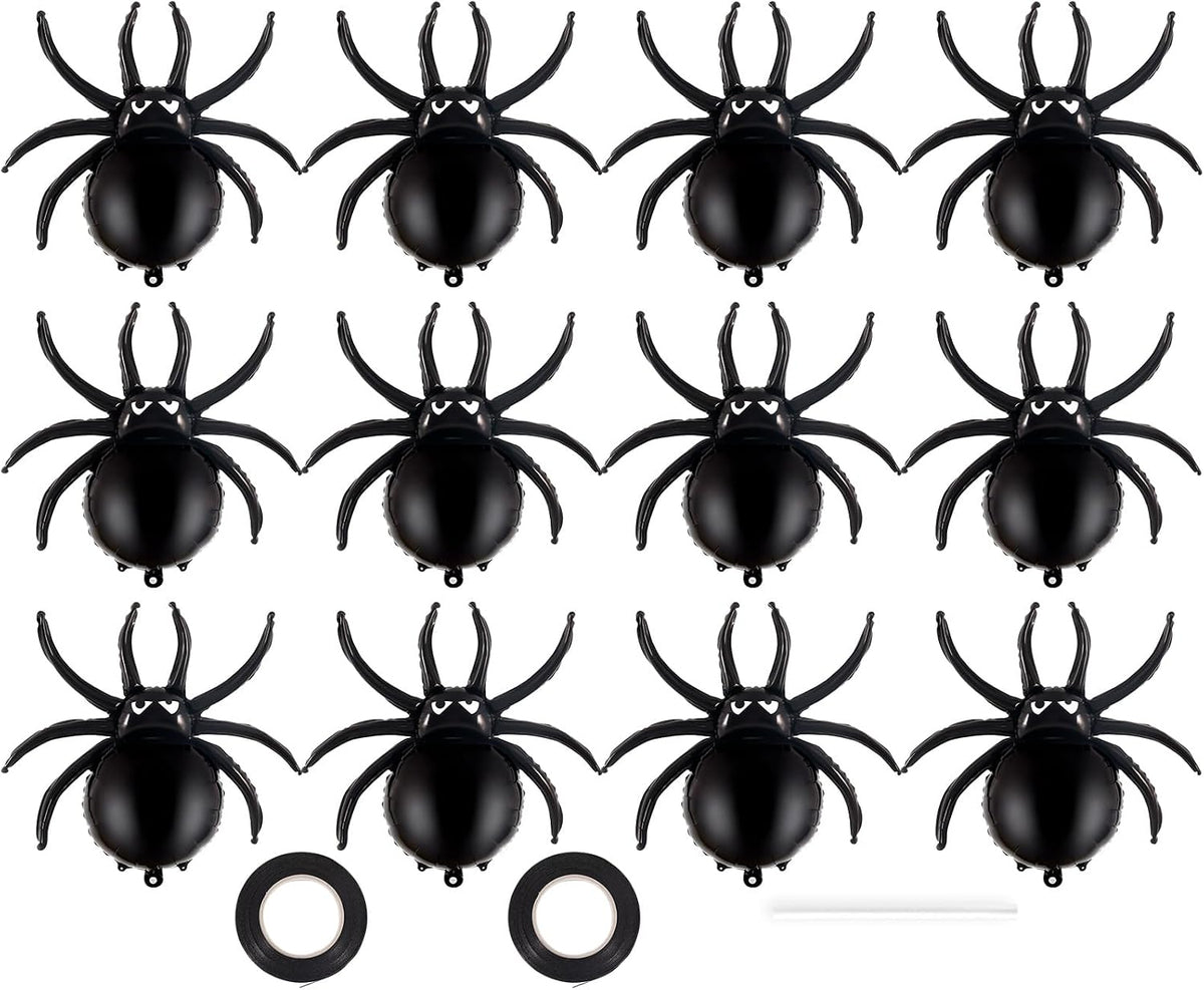 YOTHORN 6 pack black 33 inch spider foil balloons for Halloween - view 2