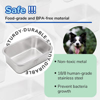 PEDAY 2.64 Gallon Extra Large Dog Water Bowl - 1.2 gallon / Silver, Nonsilp - image 2