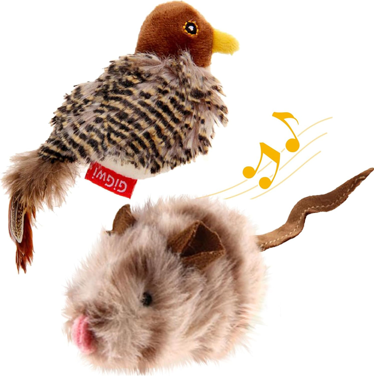 GiGwi Interactive Cat Toys Squeaky - Bird+Mouse
