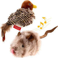 GiGwi Interactive Cat Toys Squeaky - Bird+Mouse