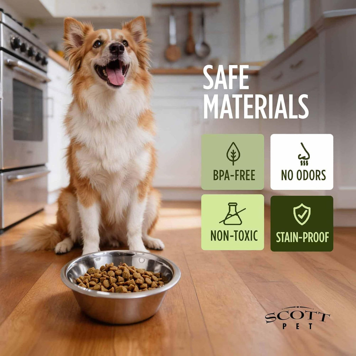 Scott Pet Bowl, Stainless Steel Pet Water and Food Bowl - 5 Quart (Pack of 2) - image 3