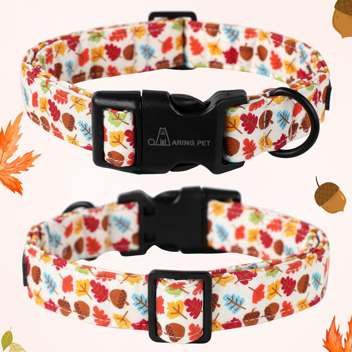 ARING PET Halloween Dog Collar-Cute Fall Dog Collar for Small Dogs - X-Small / Fall Leaf White - image 3