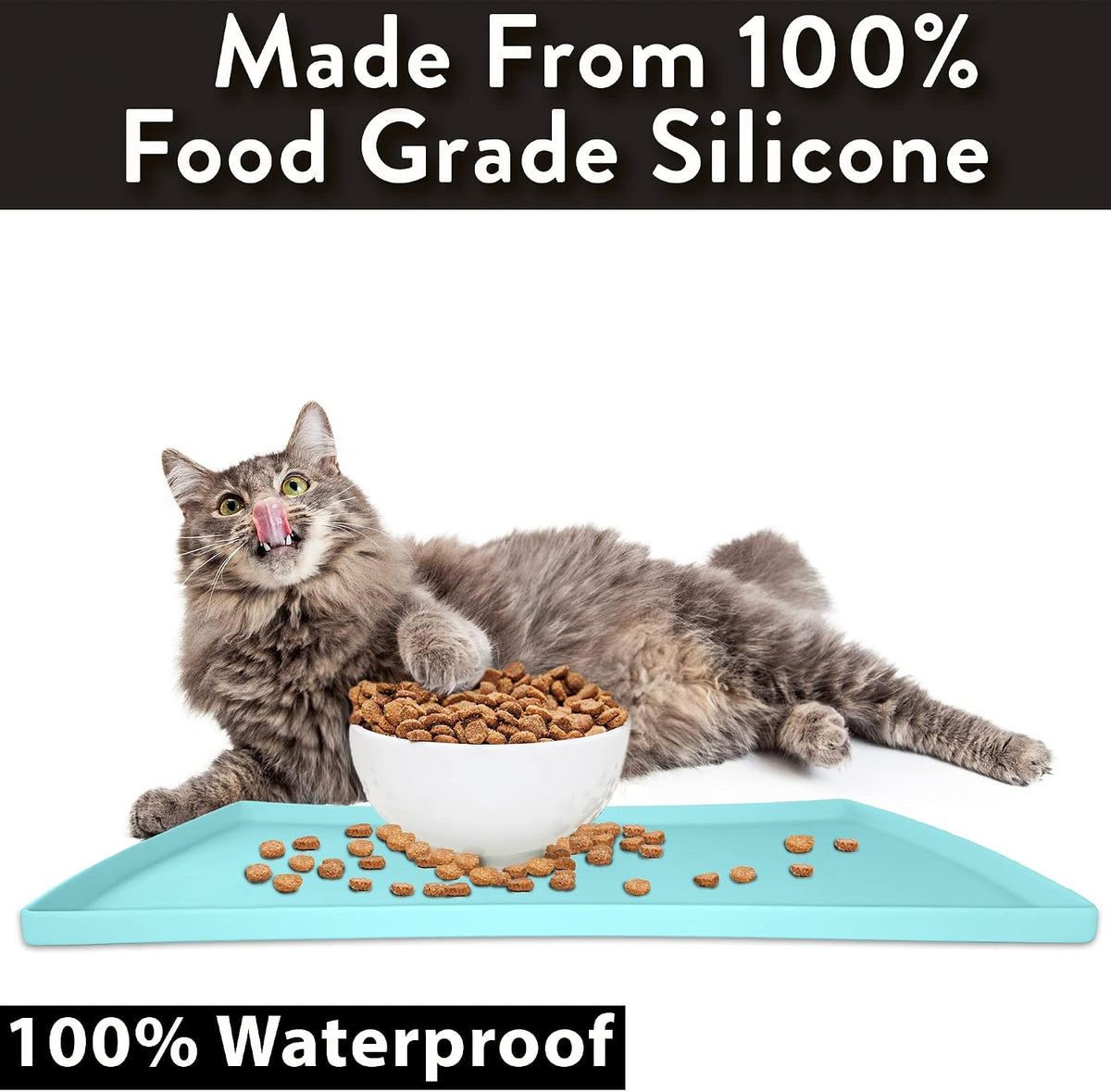 CatGuru Premium Cat Food Mat - 24"L x 14"W / Aruba - image 3