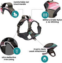 Embark No Pull Dog Harness, Reflective Adjustable Training Vest - XL / Baja - image 2