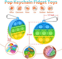PICcircuit 30 pack mini pop fidget keychains in multicolor shapes for party favors - view 5
