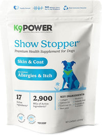 K9 Power Show Stopper for Dogs 1lb – Boosts Coat Shine & Promotes Healthy Skin Tone - Strengthens Immune System - Enhances Digestive Health