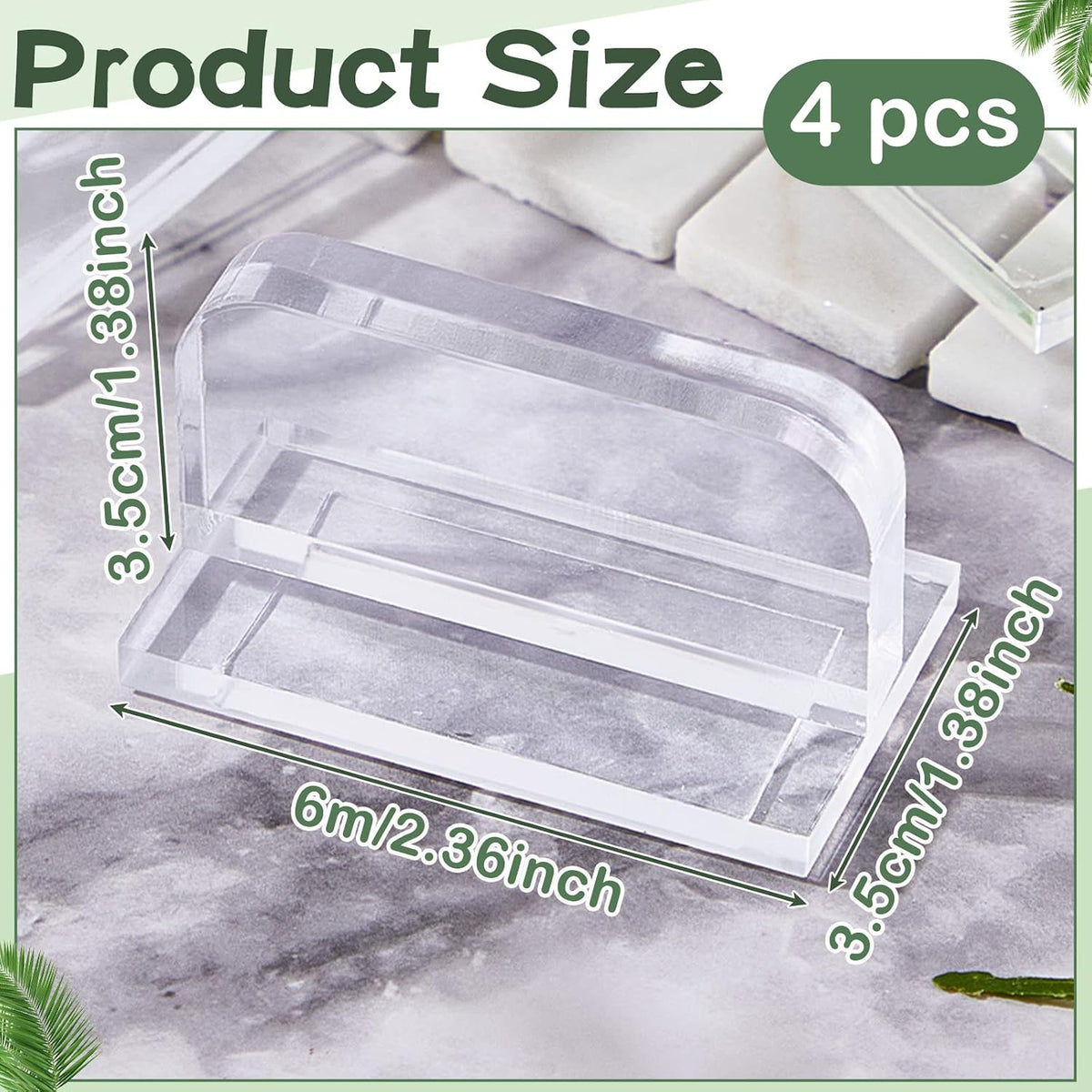 Qunclay 4 Pcs Aquarium Lid Handles, Acrylic Fish Tank Handles - Transparent - image 2