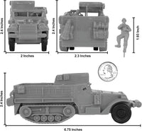 BMC Toys WW2 US M3 halftrack plastic army vehicle in tan - view 10
