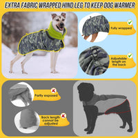 SlowTon Dog Winter Coat, 3 Layers Thick Warm Fleece Lining Dog Jacket – Essentials for Dogs - XX-Large / Green Camo - image 4