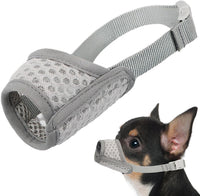 Dog Muzzle, Puppy Soft Mesh Muzzles for Grooming Biting Chewing – Essentials for Dogs - Grey / XXS-(Snout 4”-5”)