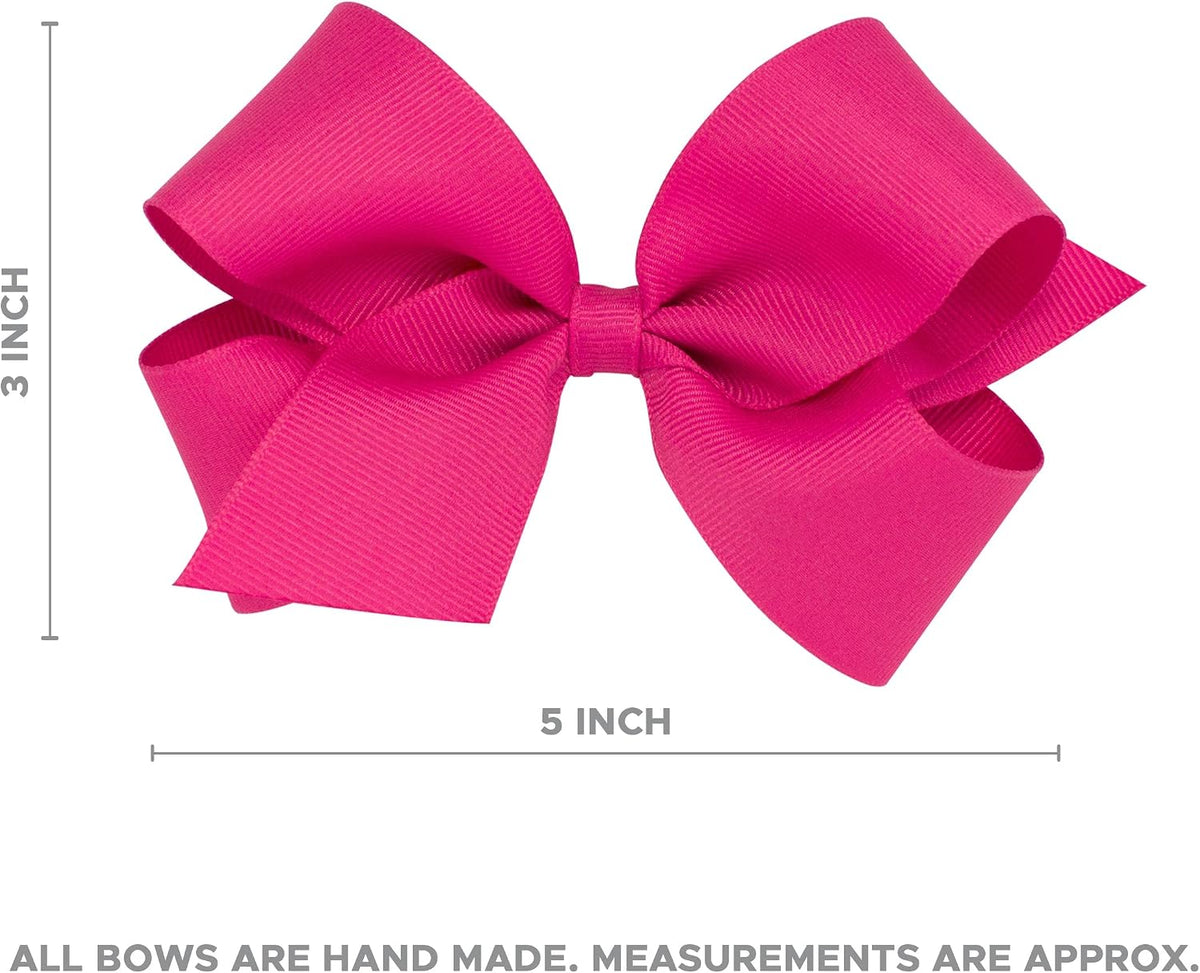 Wee Ones medium smoke blue girls grosgrain hair bow with scalloped edges and no slip clip - view 22