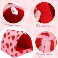 UPINS 2 Pack Guinea Pig Hideout, Washable Small Animal House Bed – Daily Care for Small Pets - 9.84 x 9.84 inch / Red Yellow - image 3