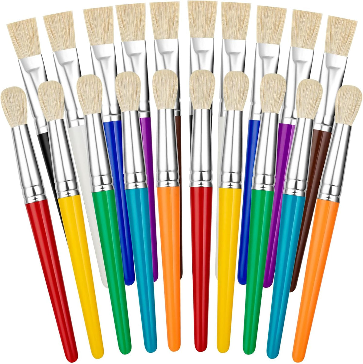 Paint Brushes for Kids, 10 Pcs Big Washable Chubby Toddler Paint Brushes, Easy to Clean & Grip - 20 Pack
