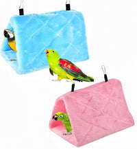 2 Pack Warm Bird Nest House Bed Hanging Hammock Sleeping Bed Plush - Blue and Pink