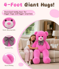 MaoGoLan 47 Inch Giant Teddy Bear - Magenta / 47 inches - image 2