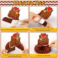 10 Pcs 80s Party Decorations, 1980s Table Honeycomb Centerpieces – Fun for Kids & Family - Cowboy Style - image 4