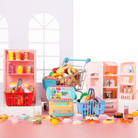 164Pcs Mini Shopping Cart Basket Miniature Food Drink Toy Supermarket - image 2
