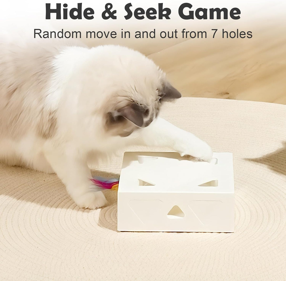 Interactive Cat Toys -Migibox for Indoor Bored Cats - White Normal / Large - image 3
