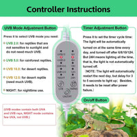 UVB Light for Reptiles, UVA UVB Reptile Light Fixture with Timer LED UVB Bulb for Bearded Dragon - 1 Pack / White - image 4