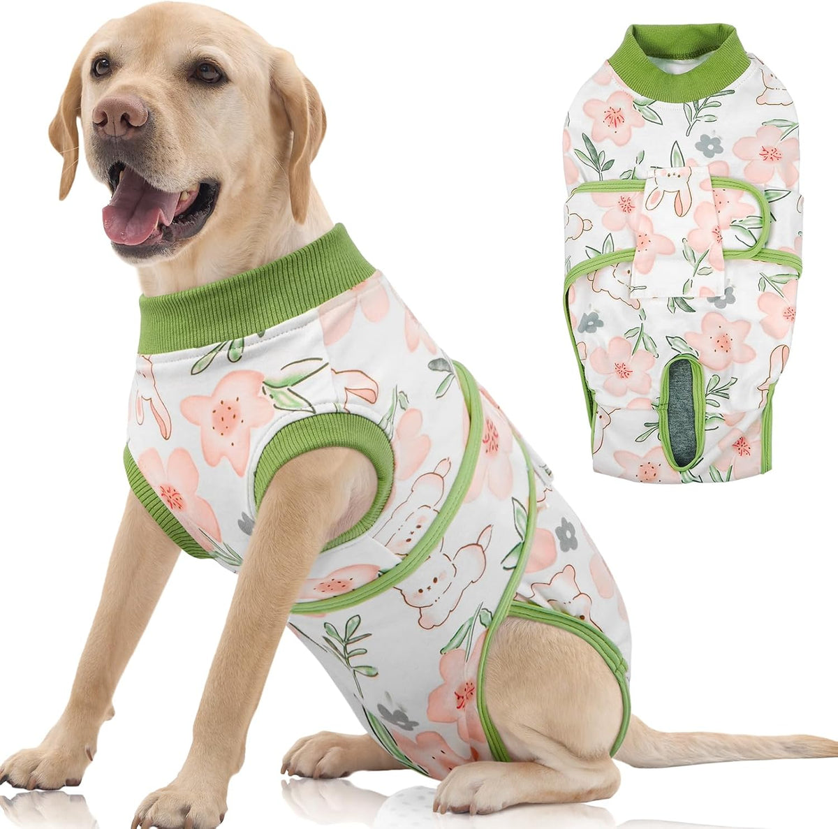Dog Surgery Suit, Surgical Suit for Dogs, Dog Onesie for Surgery – Essentials for Dogs - Xl(back:20.1-24.8in,wt:42-75lbs) / Rabbit Flower