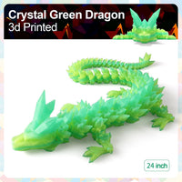 3D Printed Dragon 24 Inch - Gradient Bamboo Green / 24in - image 2
