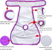 Teamoy Female Dog Diapers, Washable Doggie Period Diaper - M (Pack of 4) / Black+ Purple+ Green+ Rose Red (4pcs) - image 4