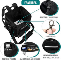 PetAmi Dog Bike Basket, Soft-Sided Ventilated Dog Bike Carrier Backpack, Pet Bicycle Basket for Bike Handlebar, Small Medium Puppy Cat Kitten Car Booster Seat with Safety Strap, Max 18 lbs, Black