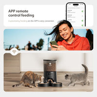 Automatic Cat Feeder for 2 Cats: Cat auto 2.4G WiFi - Timed Smart App Control 1-10 Meals| Automatic Pet Feeder for Cats and Small Dog Indoor- Dual Power& Detachable Clean