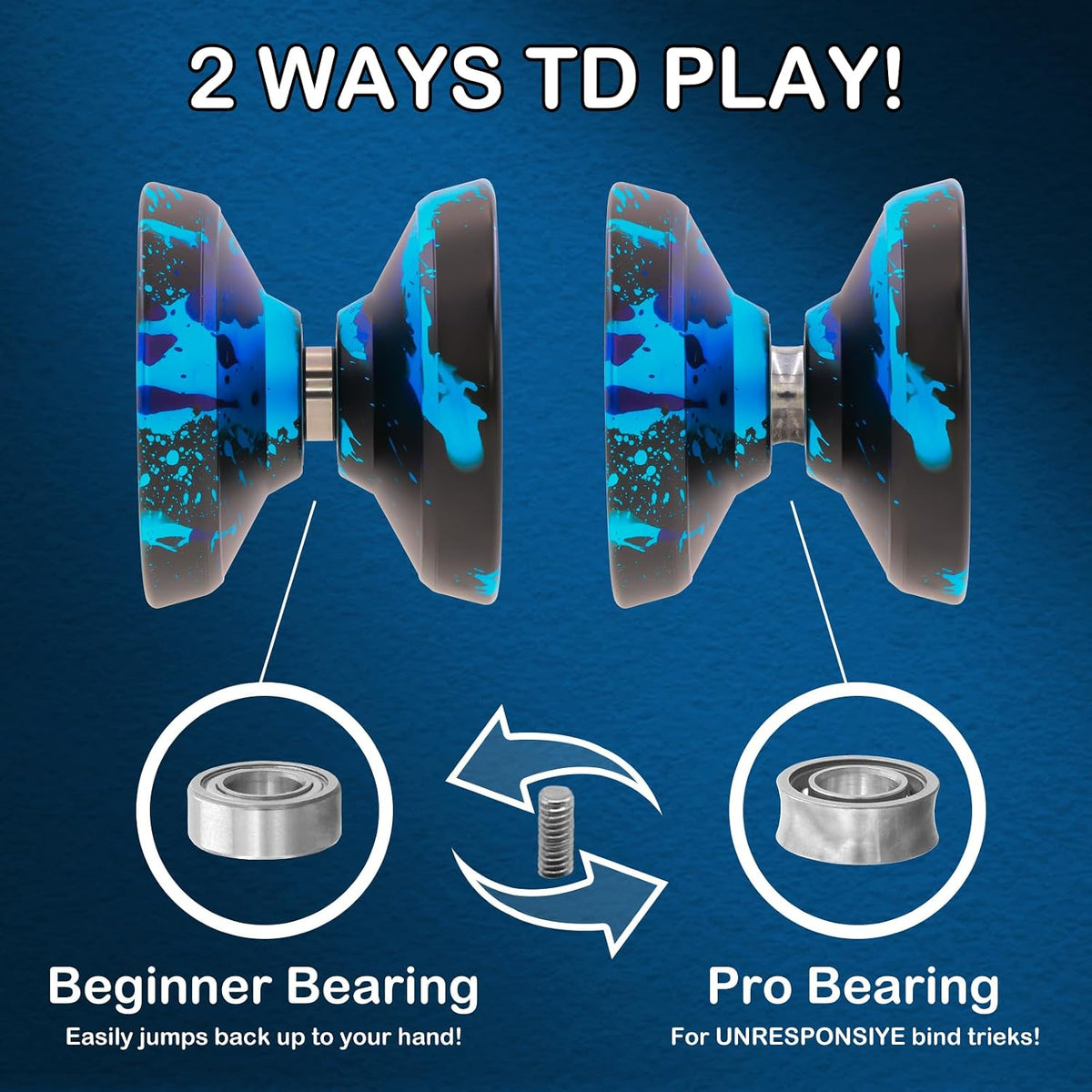 C130 YoYo Professional Responsive Yo yo Bearing for Kids Beginner - Black Blue Purple yoyo - image 4