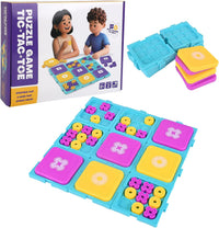 Tic Tac Toe Board Game, Classical Family Board Game – Fun for Kids & Family - Purple/Yellow