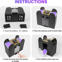 FEIERYA Automatic Card Shuffler 1/2/4/6 Decks – Fun for Kids & Family - 6 Decks - image 4