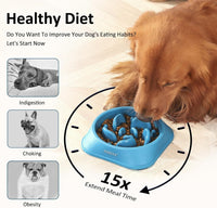 YINEYA Slow Feeder Dog Bowl for Medium Dogs - Medium / A - DarkBlue & RoseRed - image 3