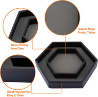 SIQUK Dice Tray with Lid Hexagon Dice Rolling Tray Dice Holder – Fun for Kids & Family - Gray - image 2